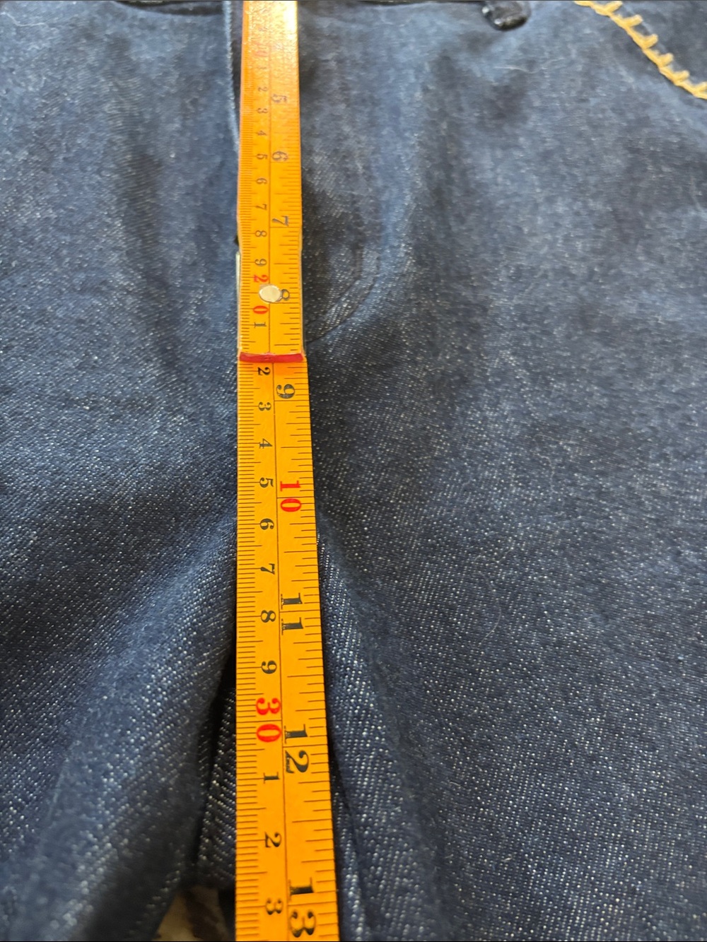 Johnny Was Navy Boot Cut Jeans with Cream Embroidery Rare - Picture 10 of 11